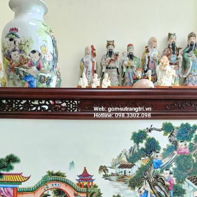 TRANH SỨ KHUNG GỖ BÁCH NHI ĐỒ…HÀNG THỦ CÔNG ĐẸP  XUẤT SẮC